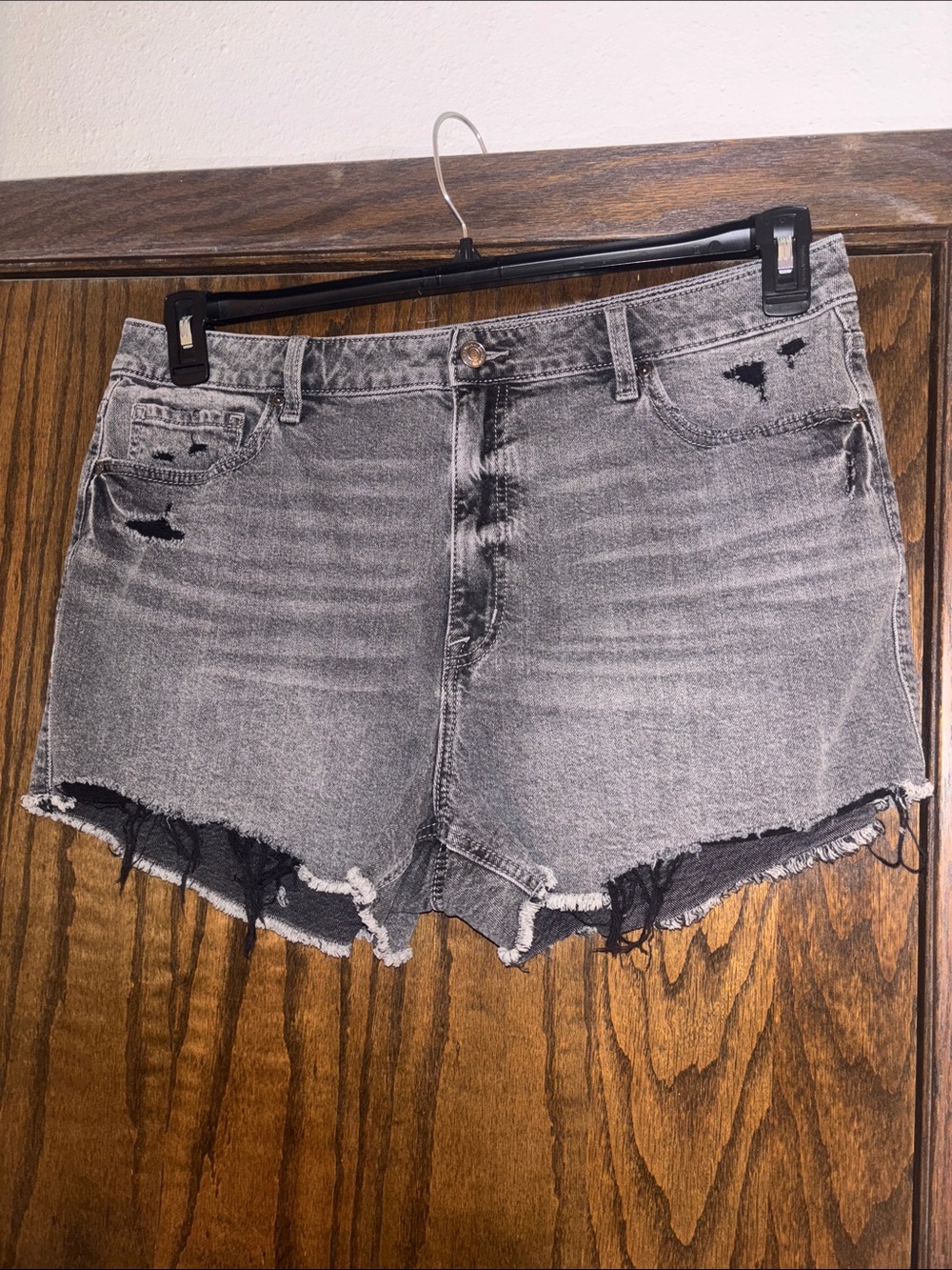 Eunina Lulu Super High Rise Cut Off Distressed Jean Shorts size XL